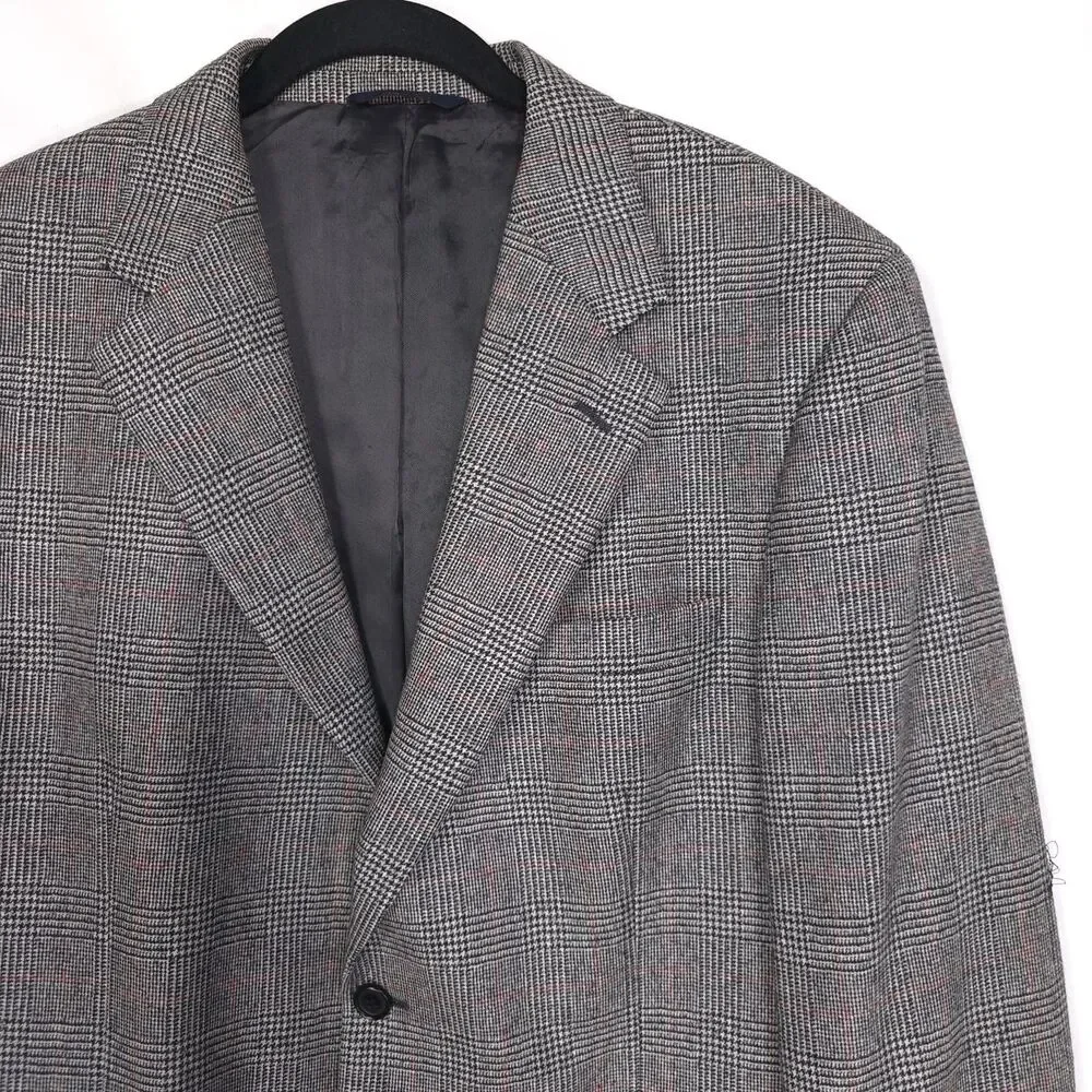 BROOKS BROTHERS Loro Piana WOOL Blazer Sport Coat Size 42 Gray Plaid ITALY 120’s